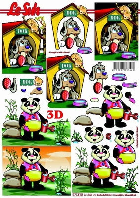 3 D 777510 - Chien Panda Comique