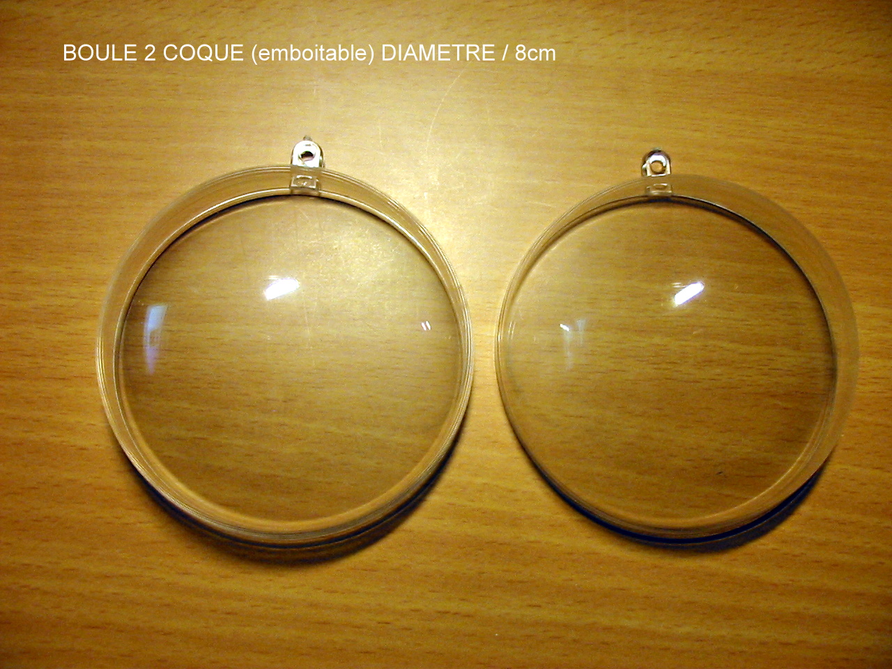 Boules Plexi Diam 8 cm/intercalaire central pour mini cartes 3d
