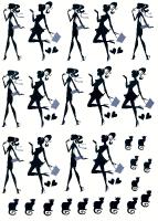 Sheet A4 silhouettes femmes